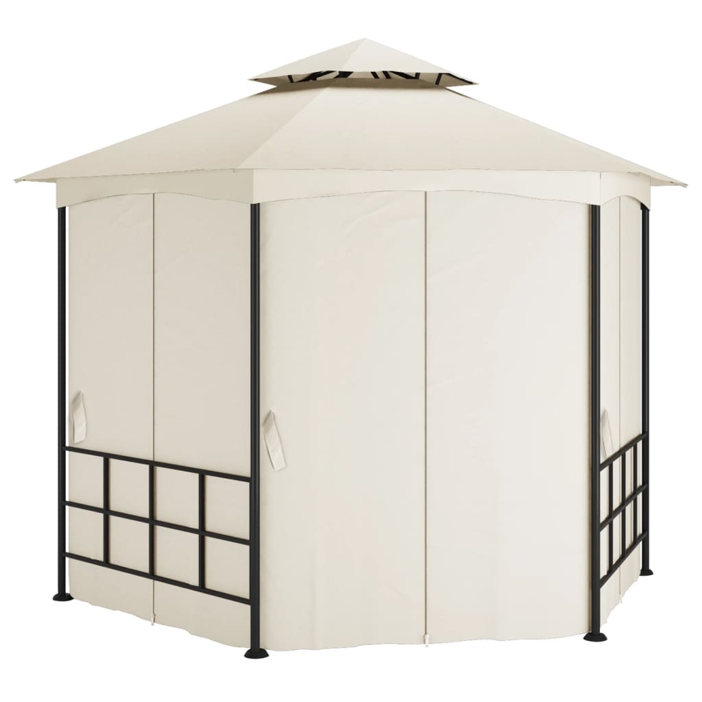 Gazebo com paredes laterais 3,1x2,7 m cor creme