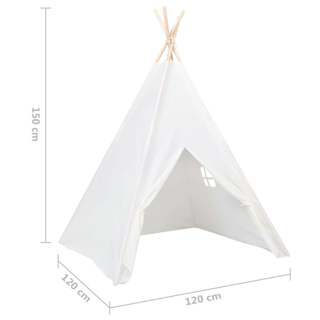 Tenda teepee infantil c/ saco 120x120x150cm pele pêssego branco