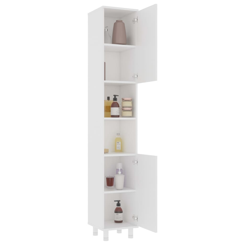 3 pcs conjunto de móveis de casa de banho contraplacado branco
