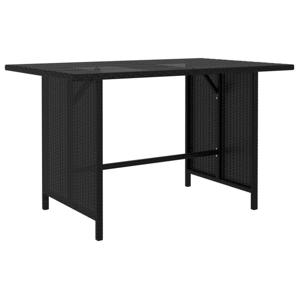 Mesa de jantar para jardim 110x70x65 cm vime PE preto