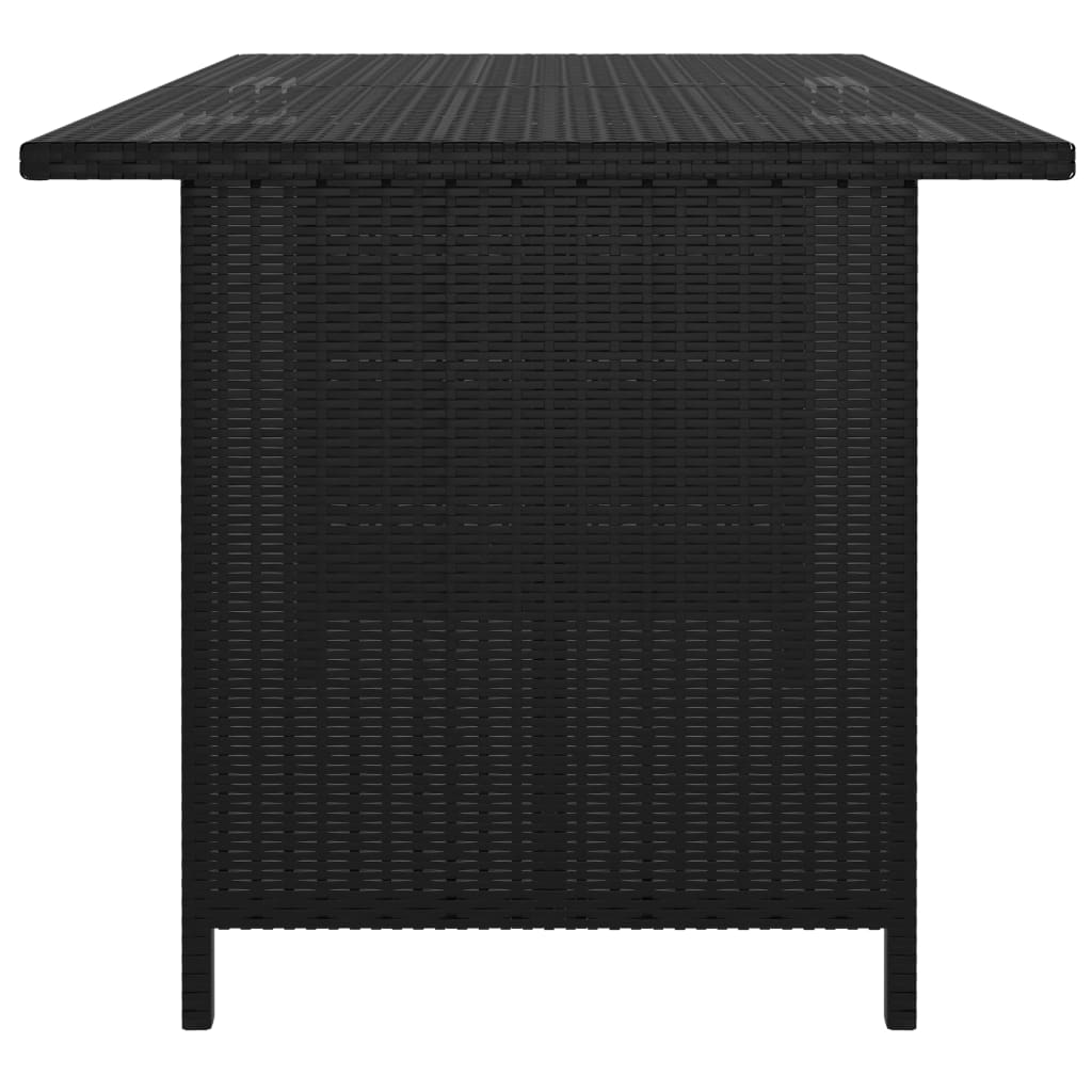 Mesa de jantar para jardim 110x70x65 cm vime PE preto