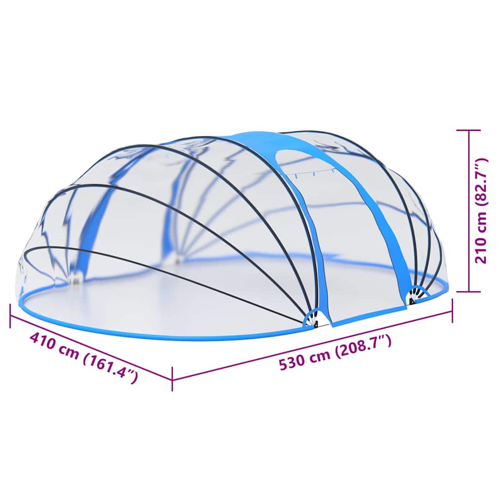 Cúpula de piscina oval 530x410x210 cm