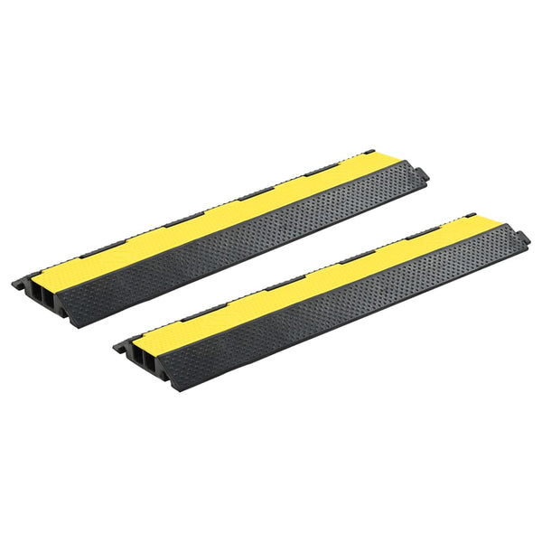 Rampas protetoras de cabos 2 pcs 2 canais borracha 101,5 cm