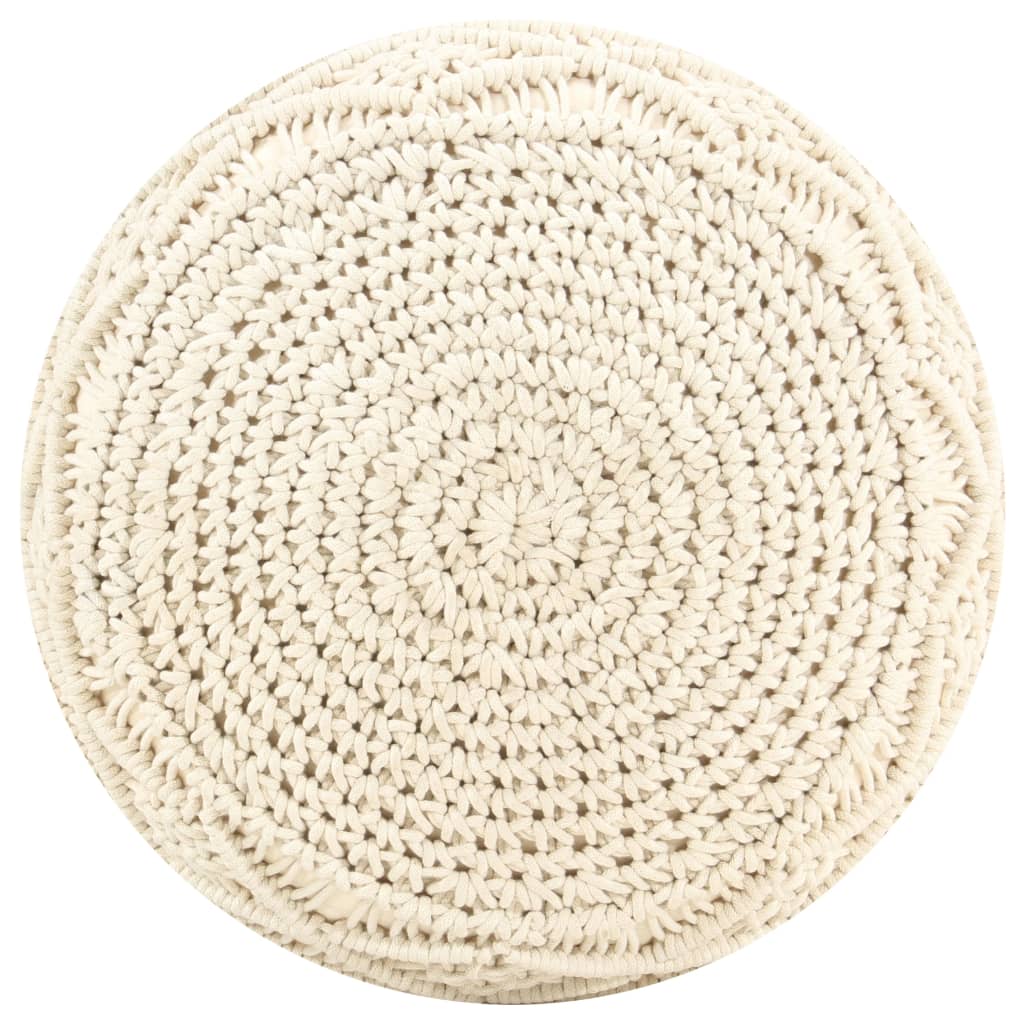 Pufe artesanal macramé 45x30 cm algodão