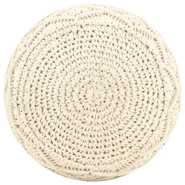 Pufe artesanal macramé 45x30 cm algodão