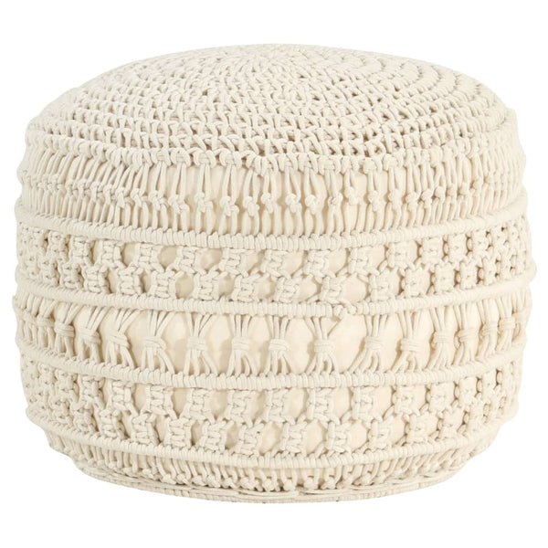 Pufe artesanal macramé 45x30 cm algodão