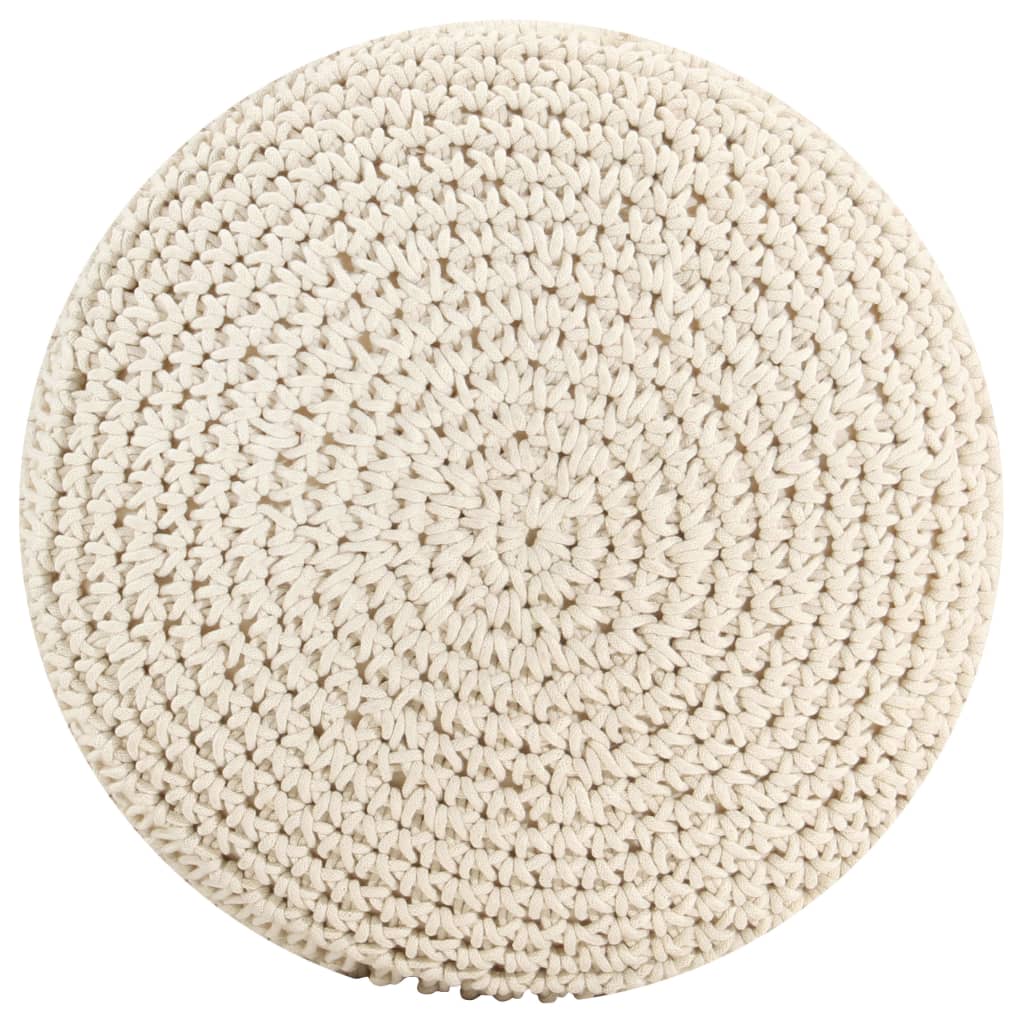 Pufe artesanal macramé 45x30 cm algodão