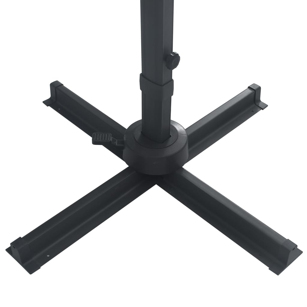Guarda-sol de jardim cantilever c/ luzes LED 400x300 cm bordô