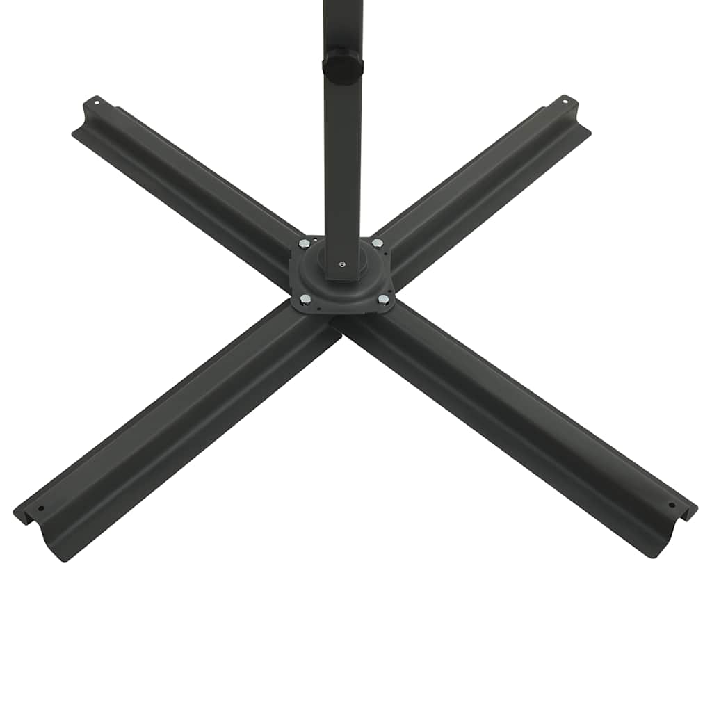 Guarda-sol jardim cantilever c/ poste/luzes LED 250cm antracite