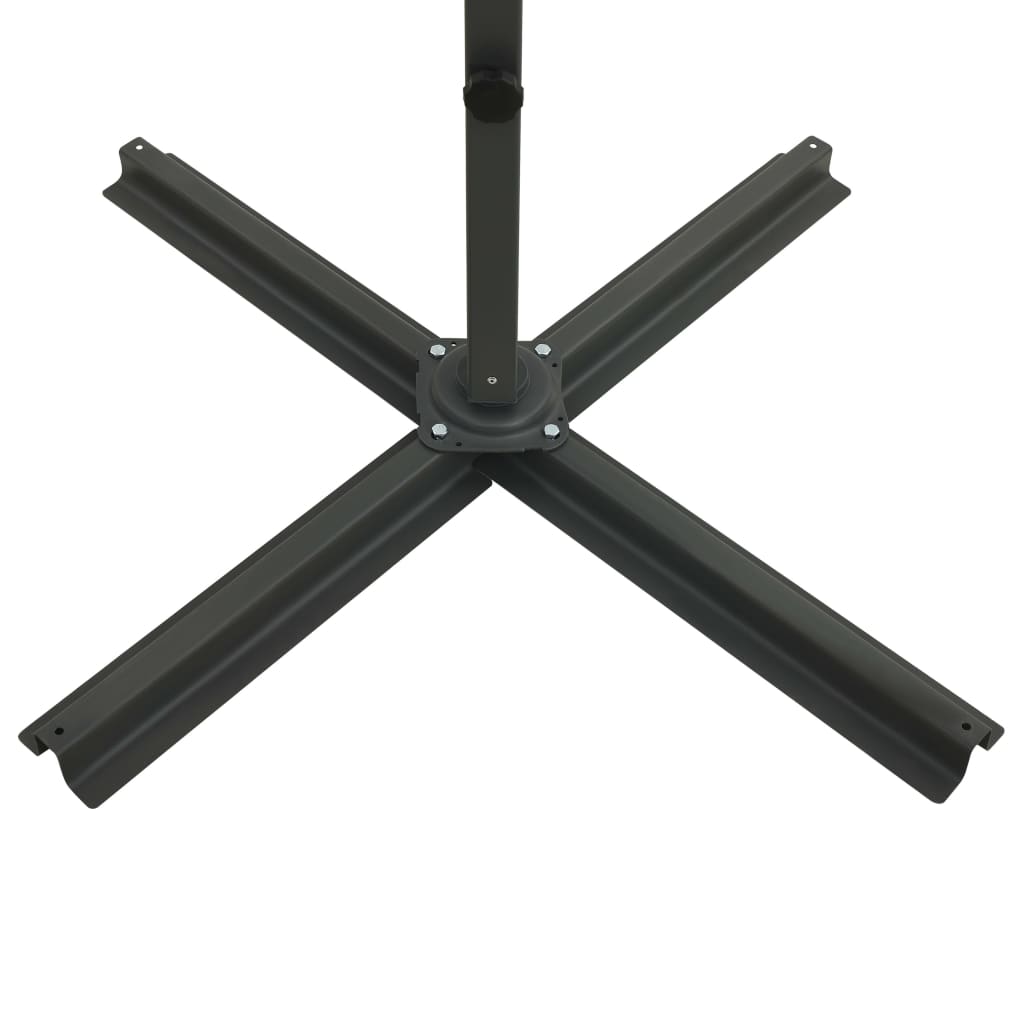 Guarda-sol jardim cantilever c/ poste e luzes LED 250 cm preto