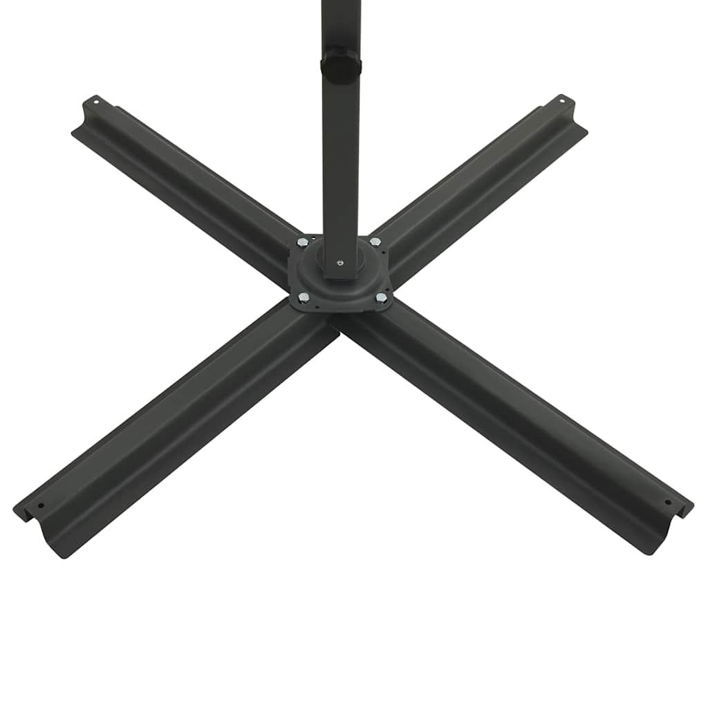 Guarda-sol de jardim com poste e luzes LED 250 cm bordô