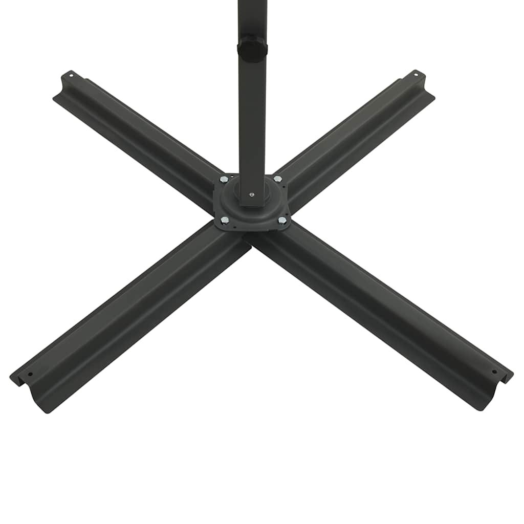 Guarda-sol jardim cantilever poste/luzes LED 250 cm terracotta