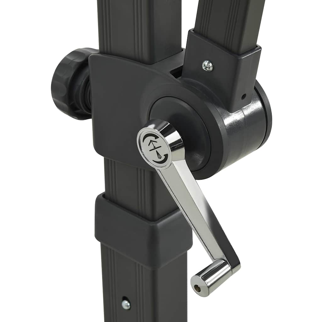 Guarda-sol jardim cantilever c/ poste e luzes LED 300 cm areia