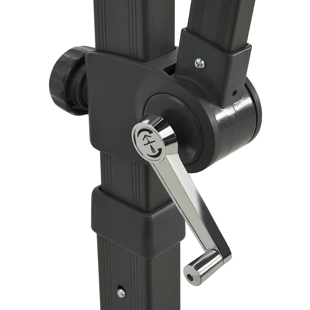 Guarda-sol jardim cantilever c/ poste/luzes LED 300cm antracite