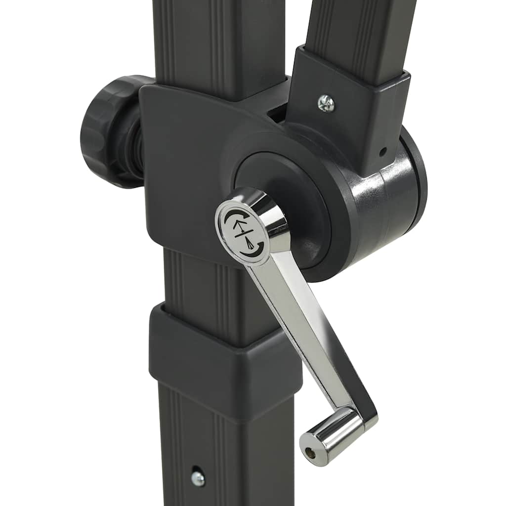 Guarda-sol jardim cantilever c/ poste e luzes LED 300 cm bordô