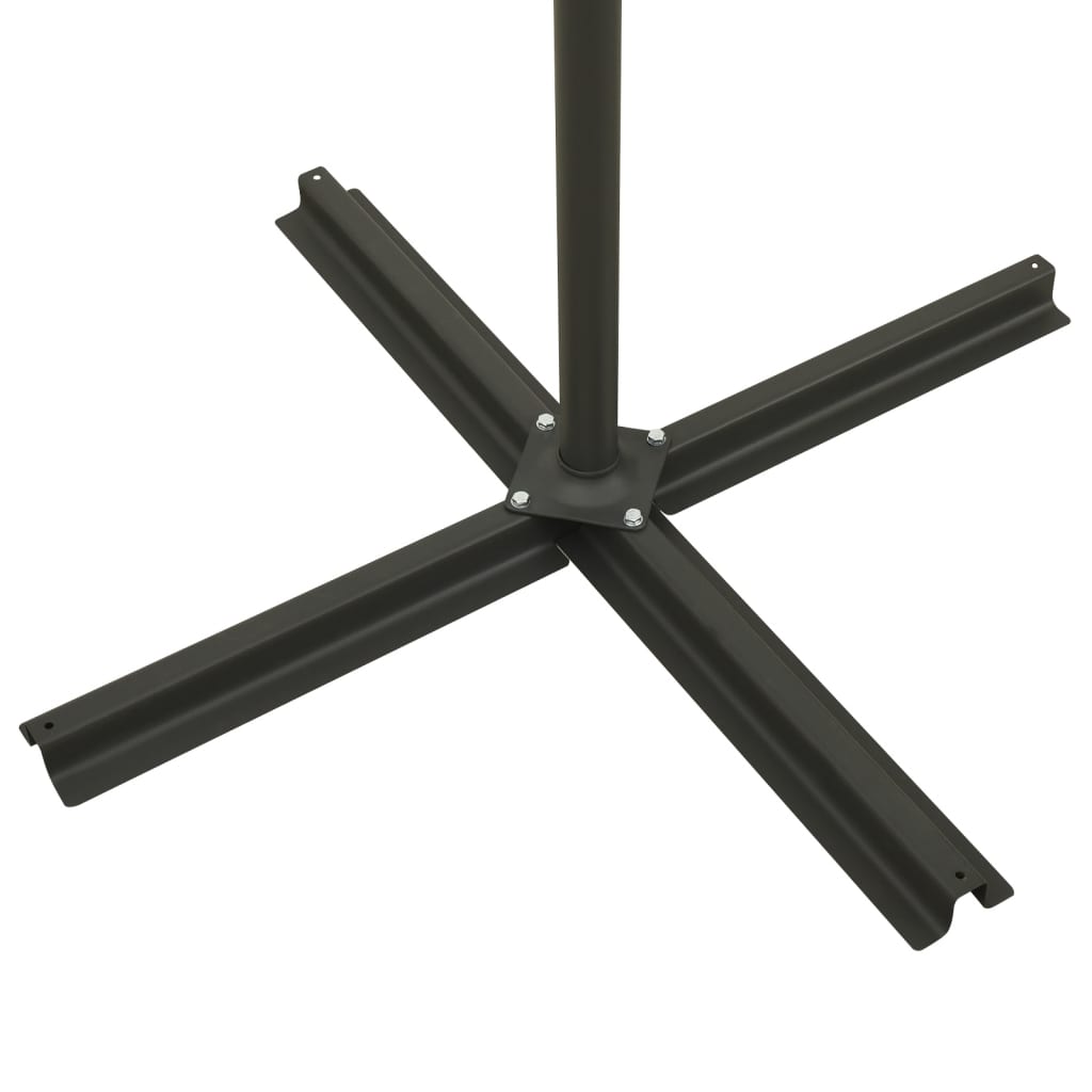 Guarda-sol jardim cantilever c/ poste e luzes LED 300 cm areia