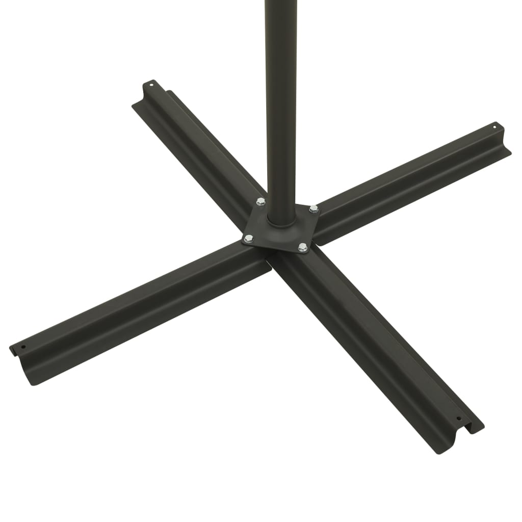 Guarda-sol jardim cantilever poste/luzes LED 300 cm azul-ciano