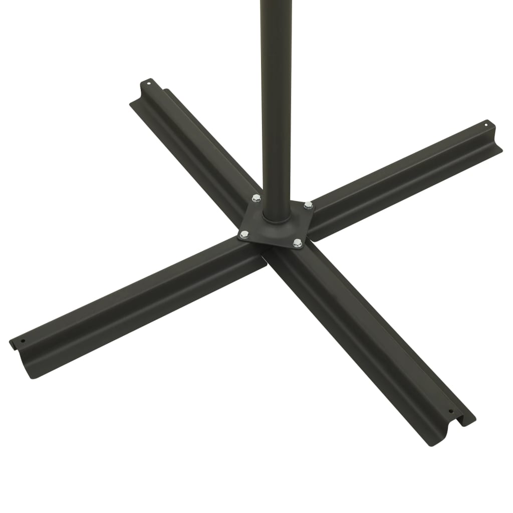 Guarda-sol jardim cantilever c/ poste e luzes LED 300 cm bordô