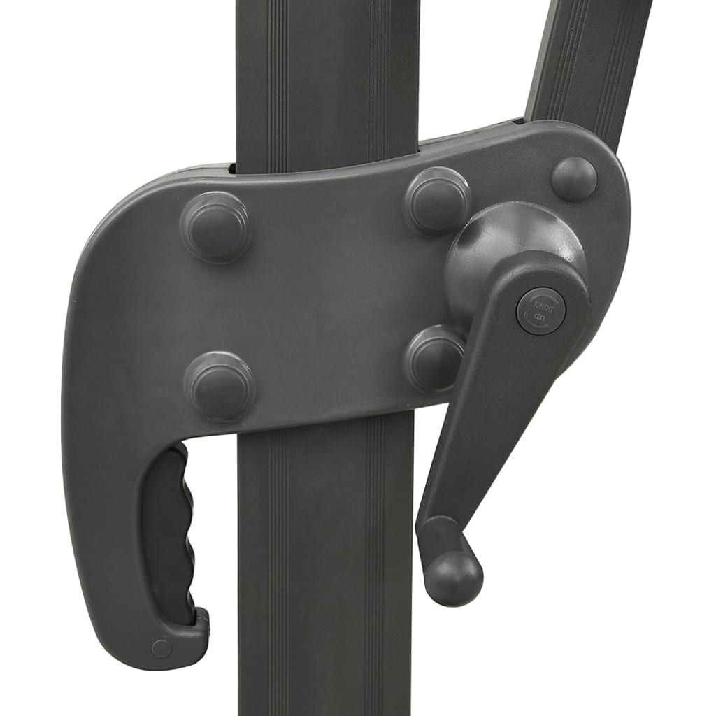 Guarda-sol jardim cantilever c/ poste e luzes LED 300 cm verde
