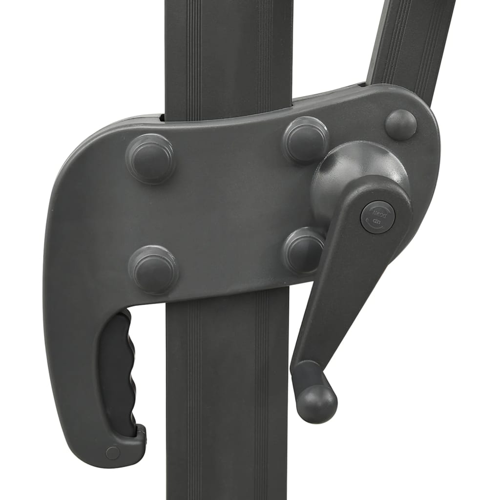 Guarda-sol jardim cantilever poste/luzes LED 300 cm azul-ciano