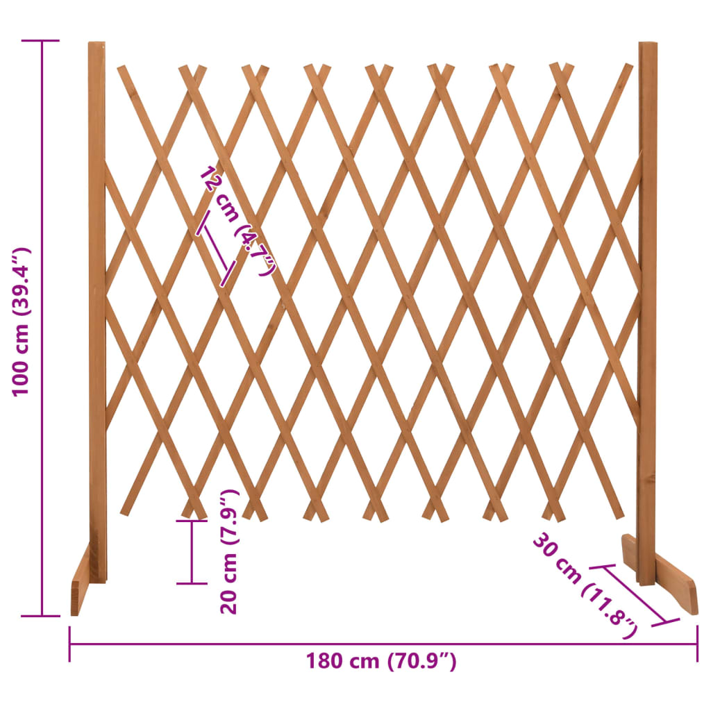 Vedação em treliça para jardim 180x100 cm abeto maciço laranja