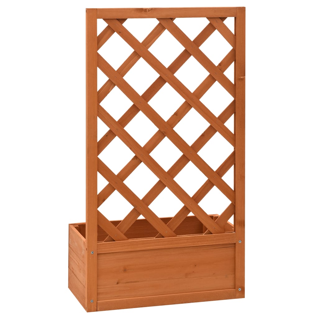 Vaso com treliça para jardim 50x25x90 cm abeto maciço laranja