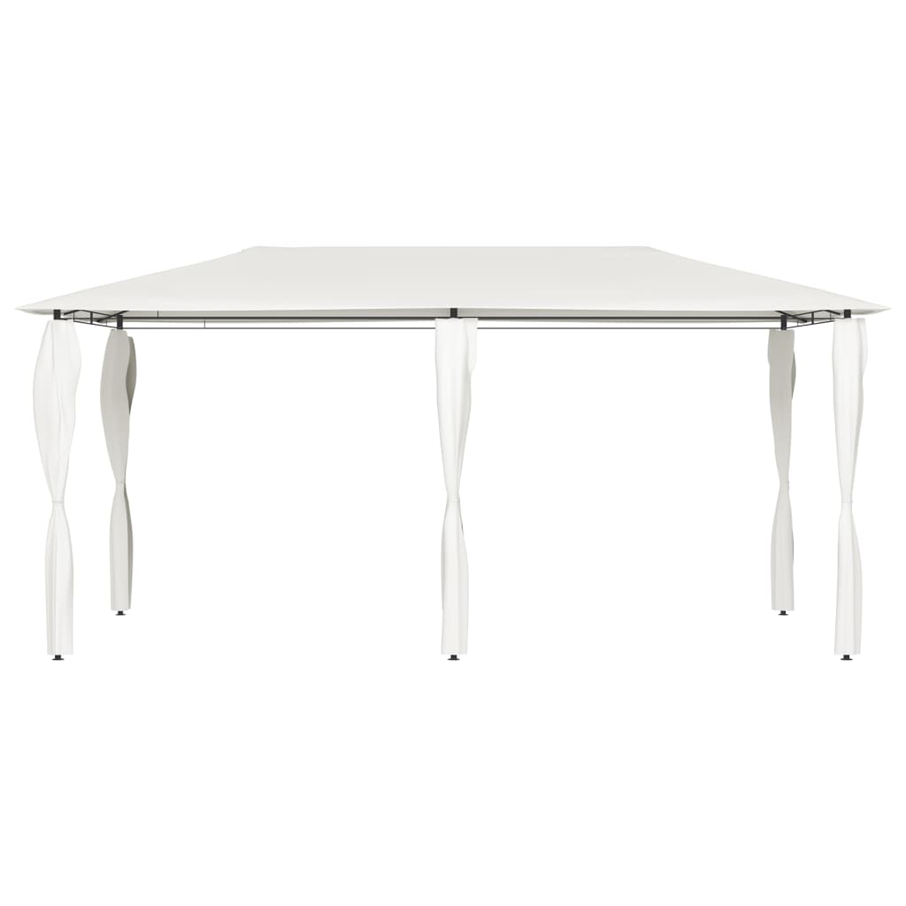 Gazebo 2,98x5,3x2,59 m com capas para postes 160 g/m² cor creme