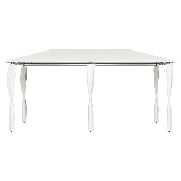 Gazebo 2,98x5,3x2,59 m com capas para postes 160 g/m² cor creme