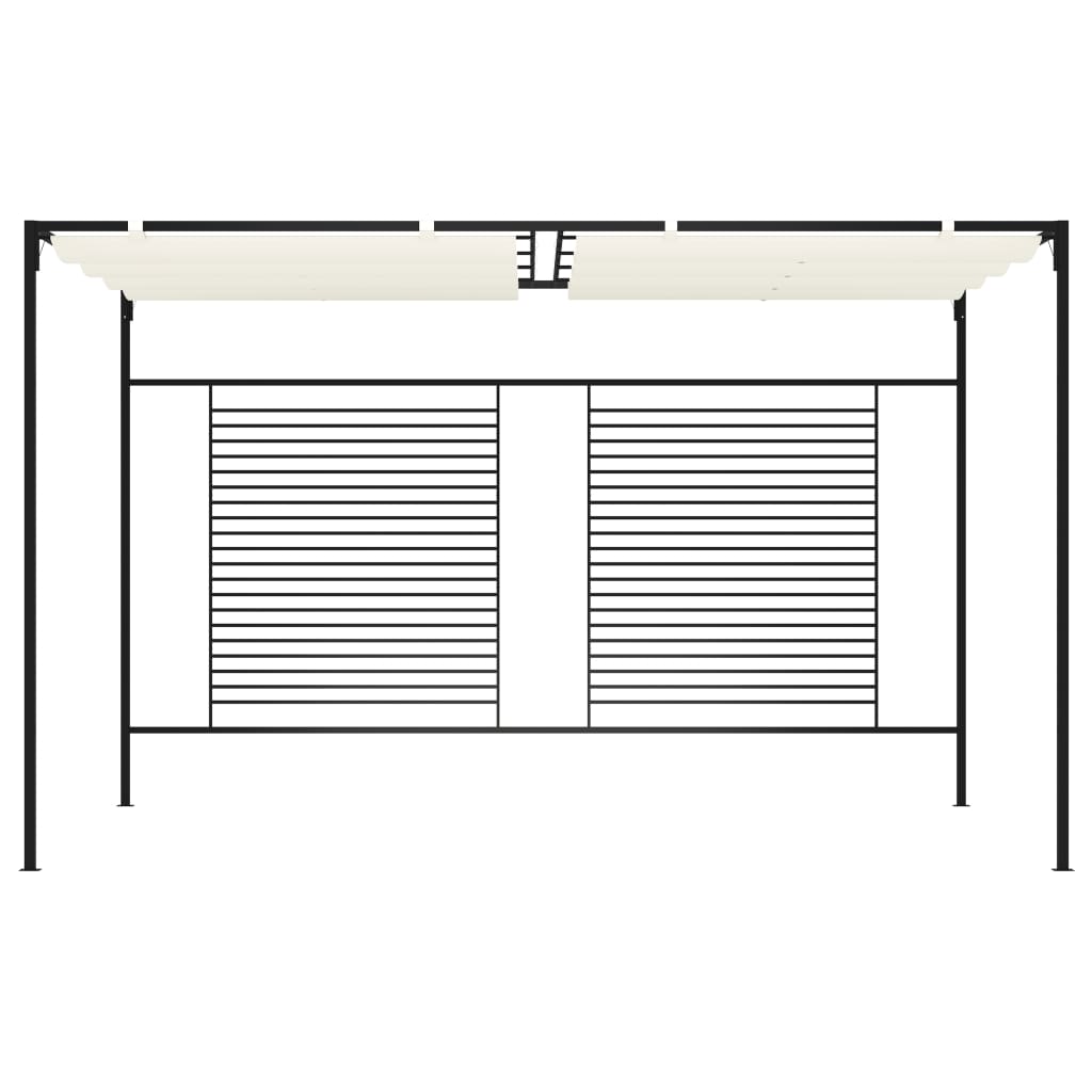 Gazebo com telhado retrátil 3x4x2,3 m 180 g/m² cor creme
