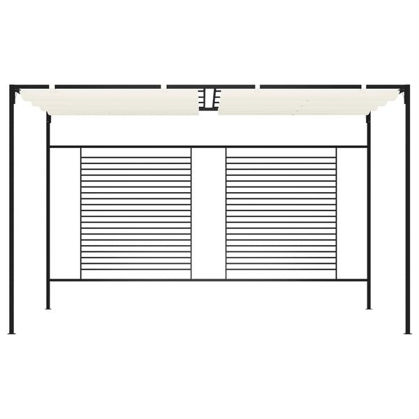 Gazebo com telhado retrátil 3x4x2,3 m 180 g/m² cor creme