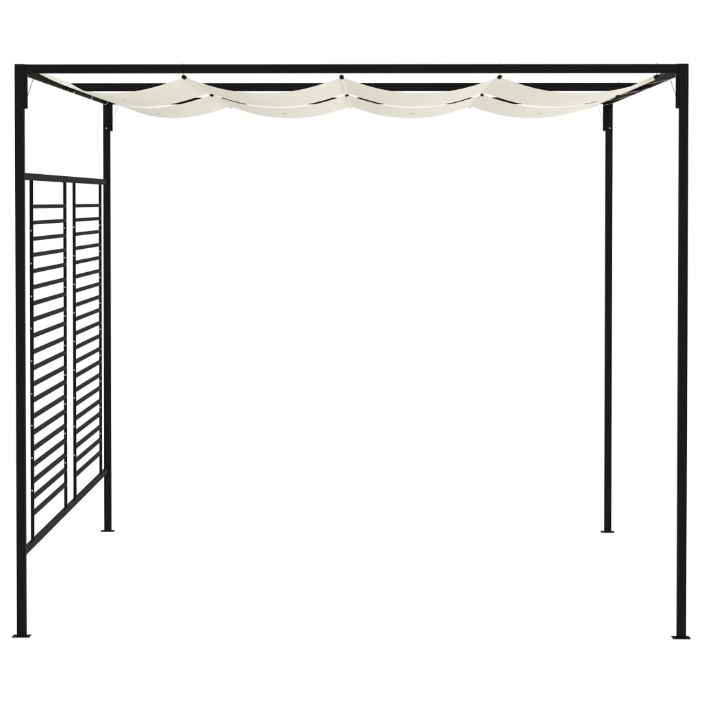 Gazebo com telhado retrátil 3x4x2,3 m 180 g/m² cor creme