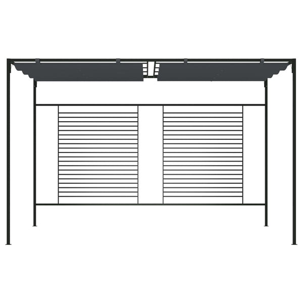 Gazebo com toldo retrátil 4x3x2,3 m 180 g/m² antracite