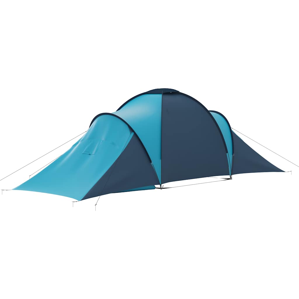 Tenda de campismo 6 pessoas azul e azul-claro
