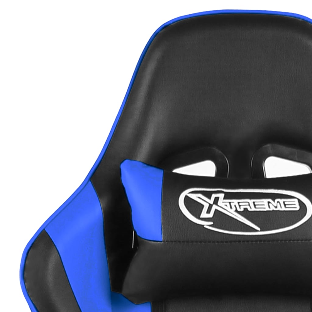 Cadeira de gaming giratória PVC azul