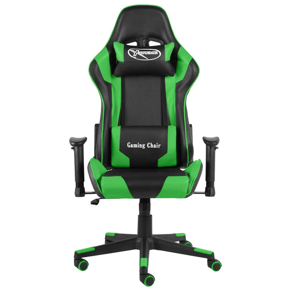 Cadeira de gaming giratória PVC verde