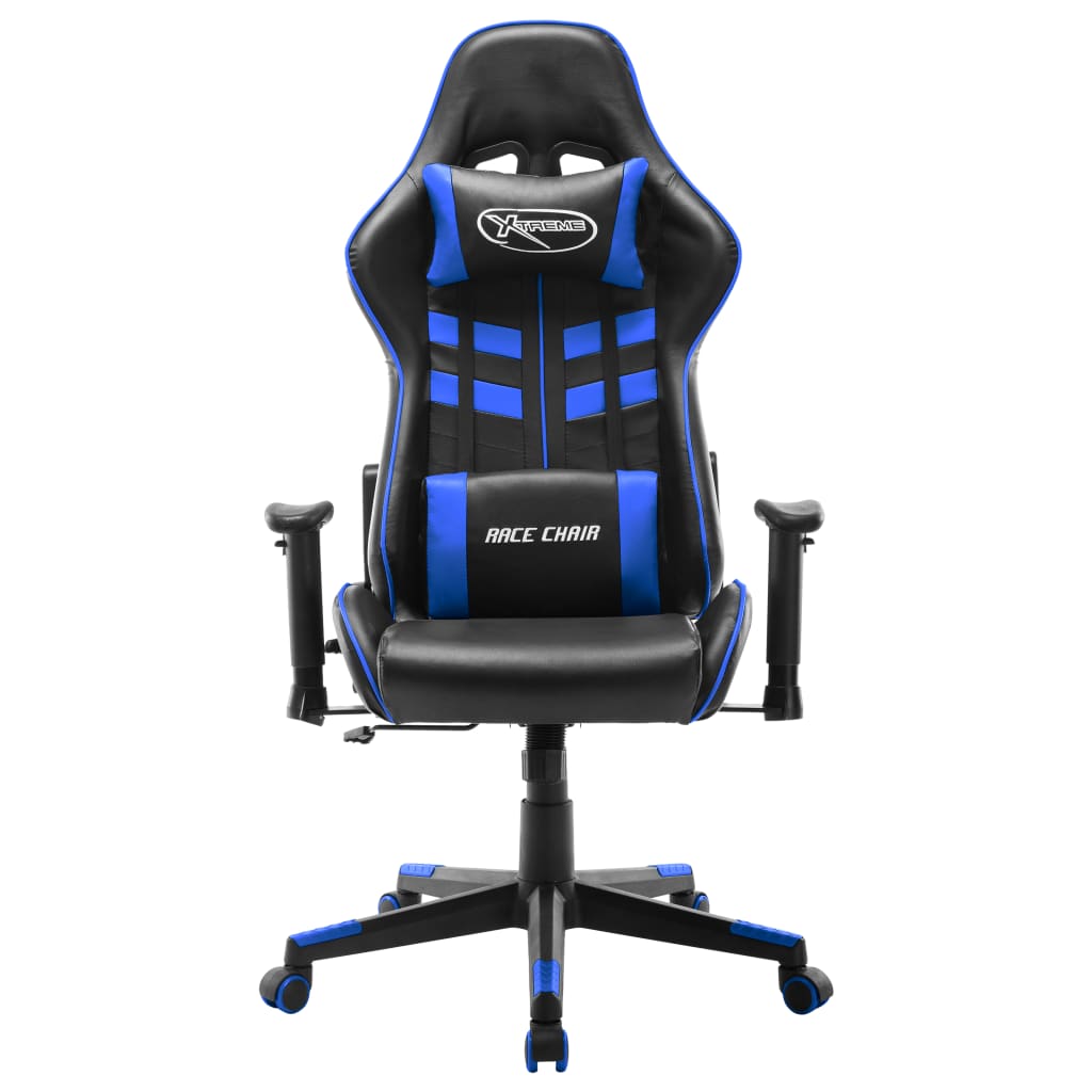 Cadeira de gaming couro artificial preto e azul