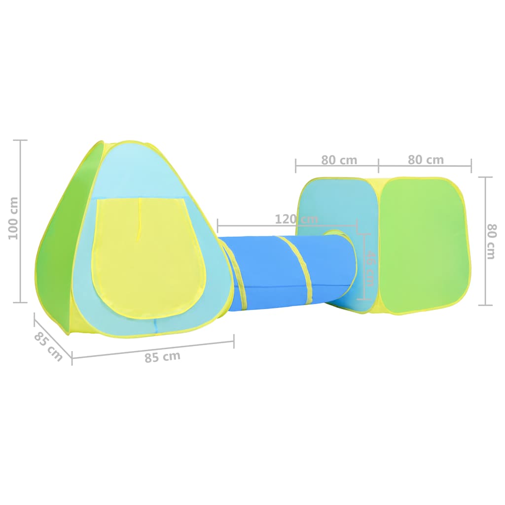 Tenda de brincar infantil com 100 bolas multicolorido