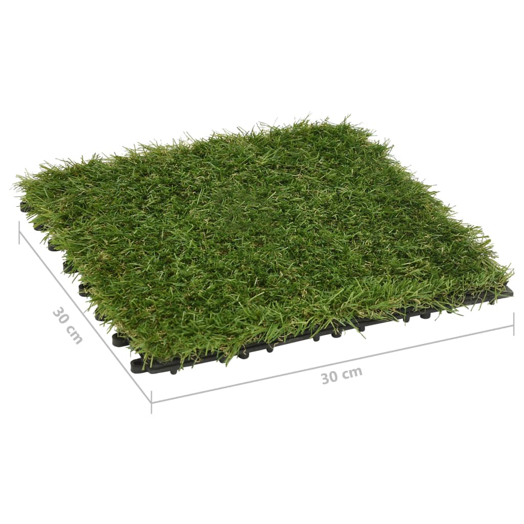 Ladrilhos de relva artificial 22 pcs 30x30 cm verde