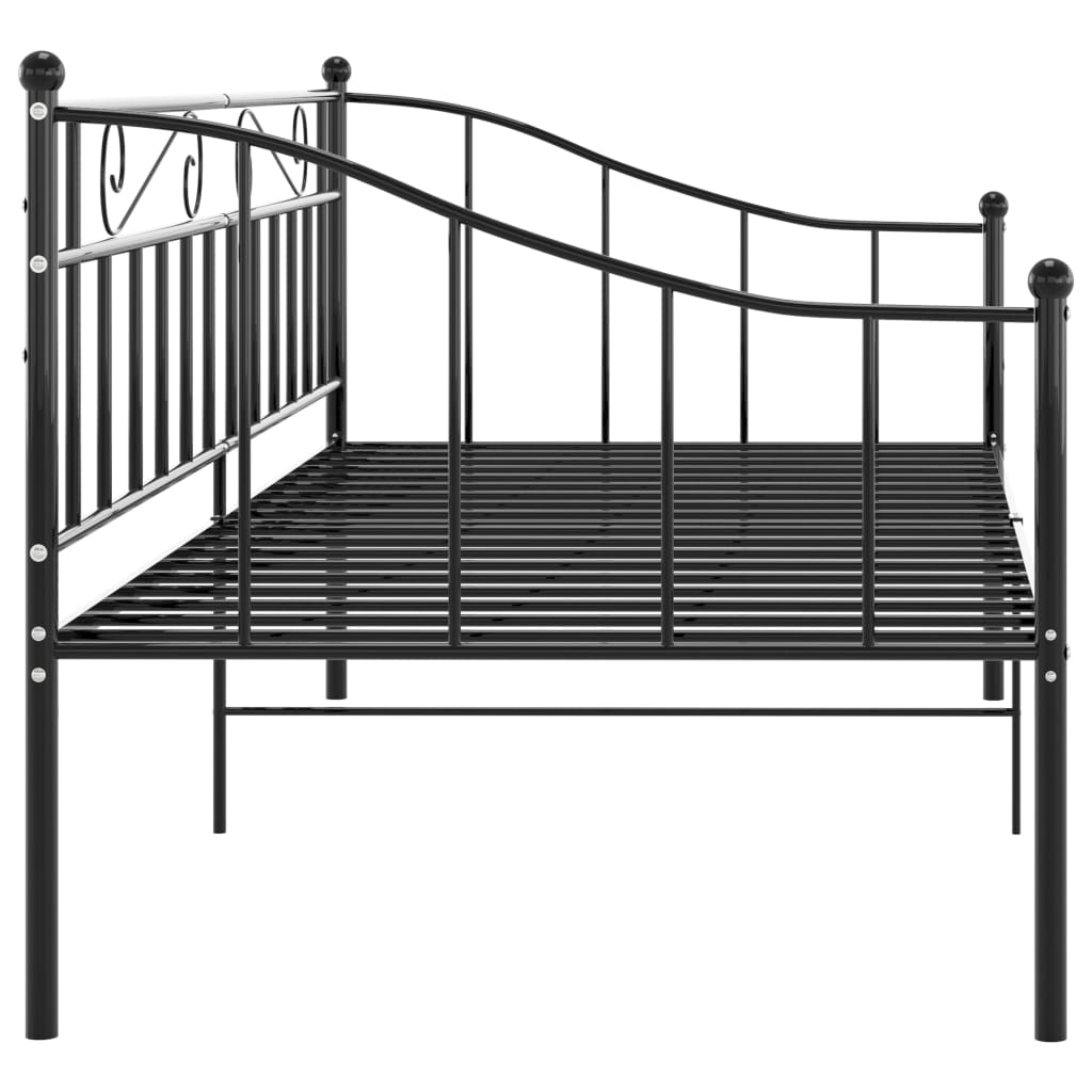 Sofá-cama 90x200 cm metal preto