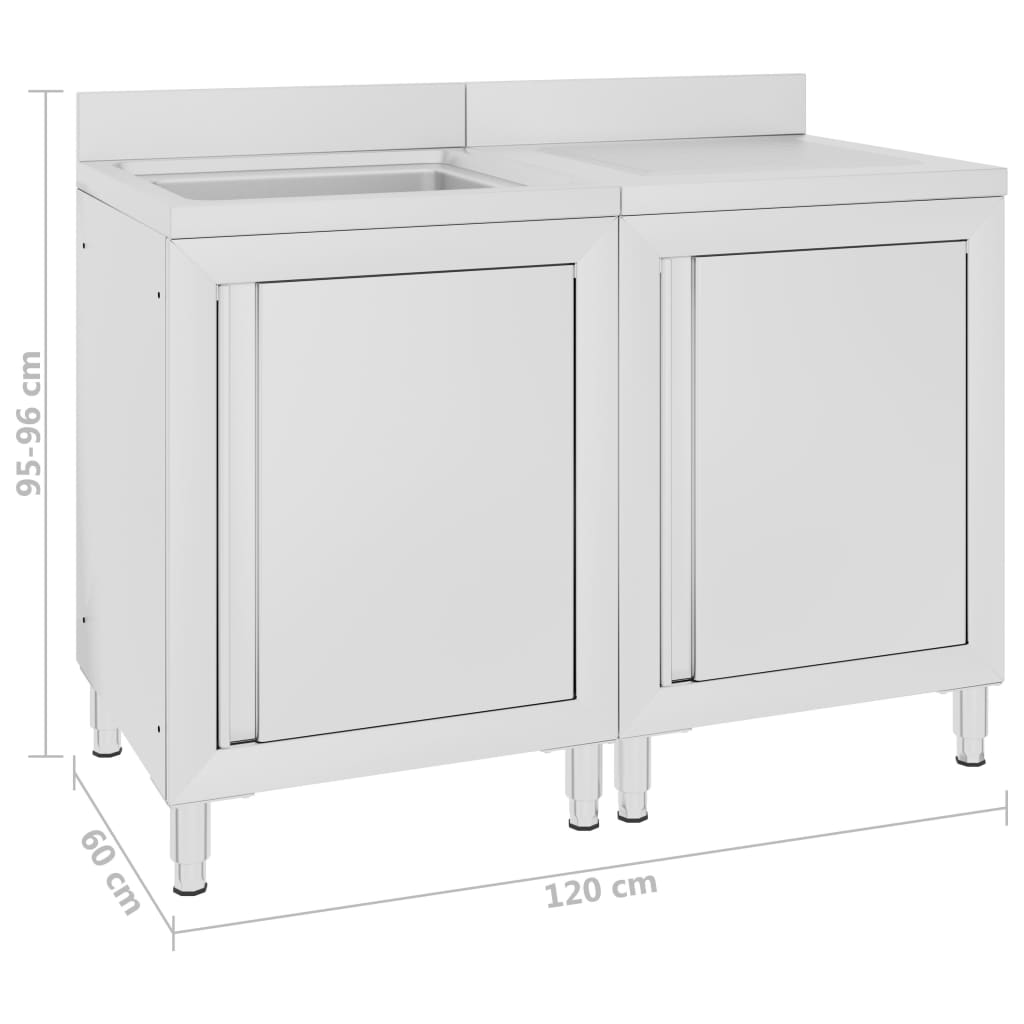 Armário c/ lava-louça cozinha comercial 120x60x96cm aço inoxid.