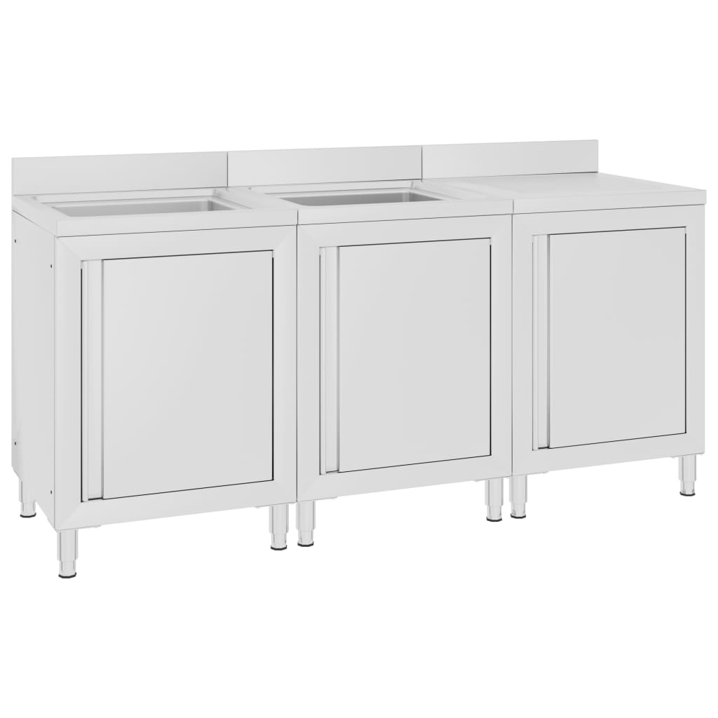 Armário c/ lava-louça cozinha comercial 180x60x96cm aço inoxid.