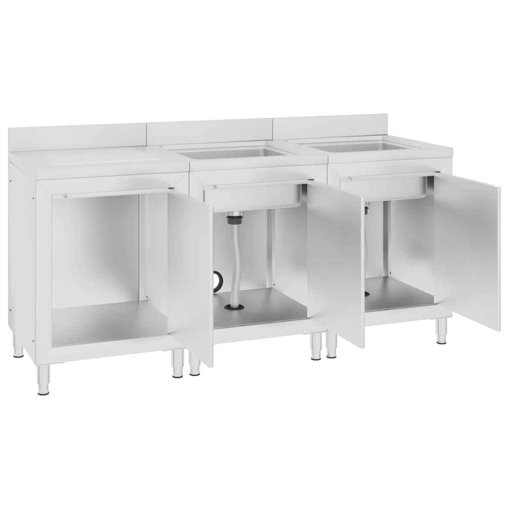Armário c/ lava-louça cozinha comercial 180x60x96cm aço inoxid.