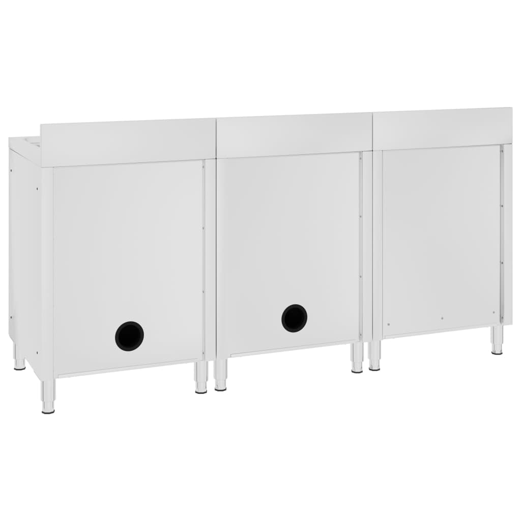 Armário c/ lava-louça cozinha comercial 180x60x96cm aço inoxid.