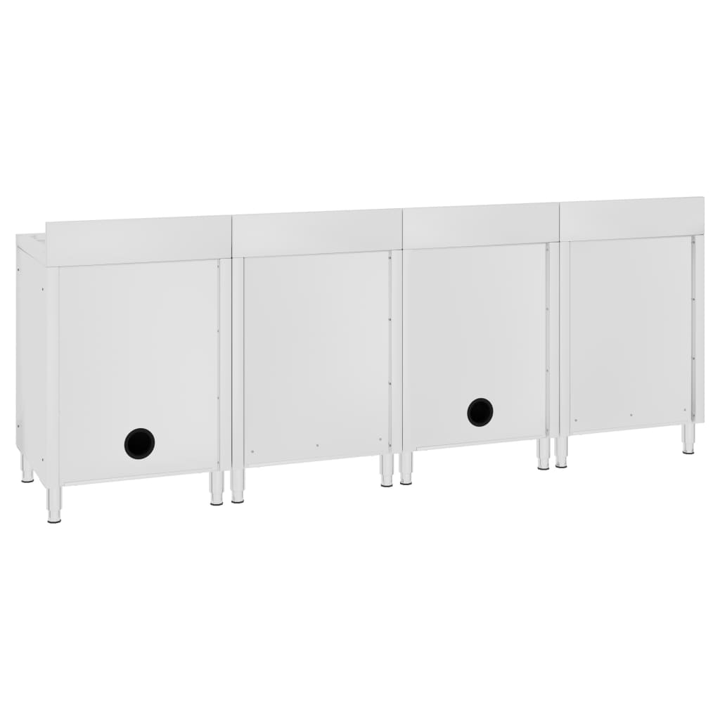 Armário c/ lava-louça cozinha comercial 240x60x96cm aço inoxid.