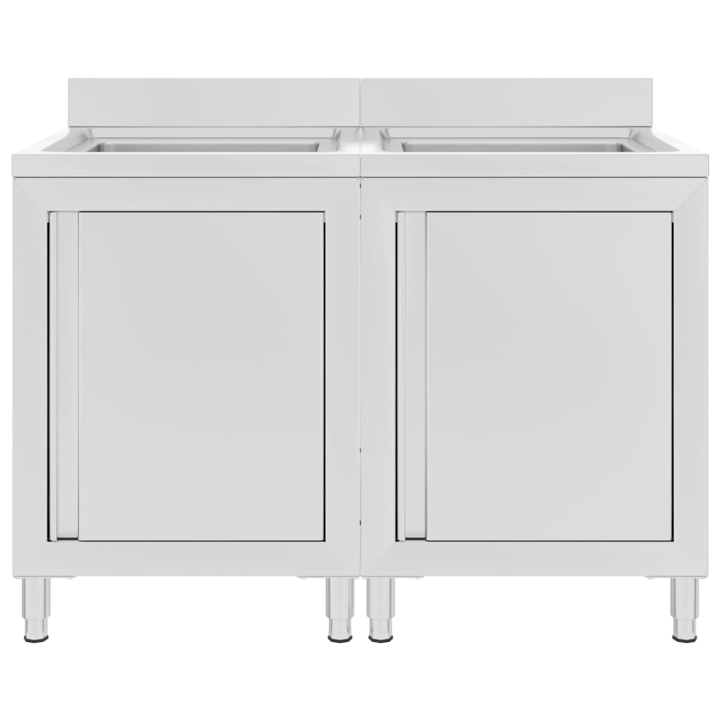 Armários c/ lava-louça cozinha com. 2pcs 60x60x96cm aço inoxid.