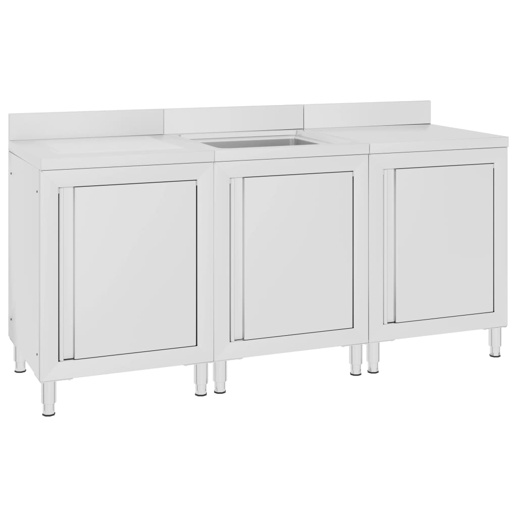 Armário c/ lava-louça cozinha comercial 180x60x96cm aço inoxid.