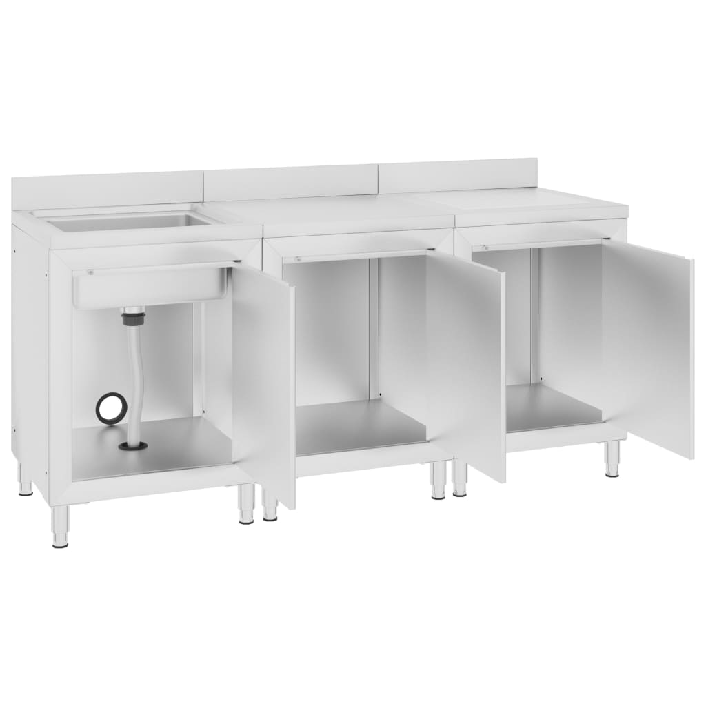 Armário c/ lava-louça cozinha comercial 180x60x96cm aço inoxid.
