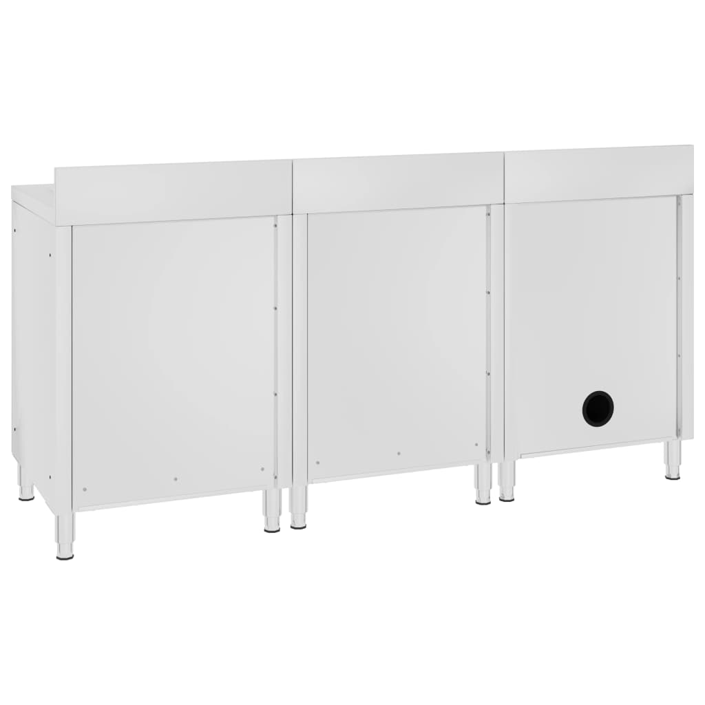 Armário c/ lava-louça cozinha comercial 180x60x96cm aço inoxid.