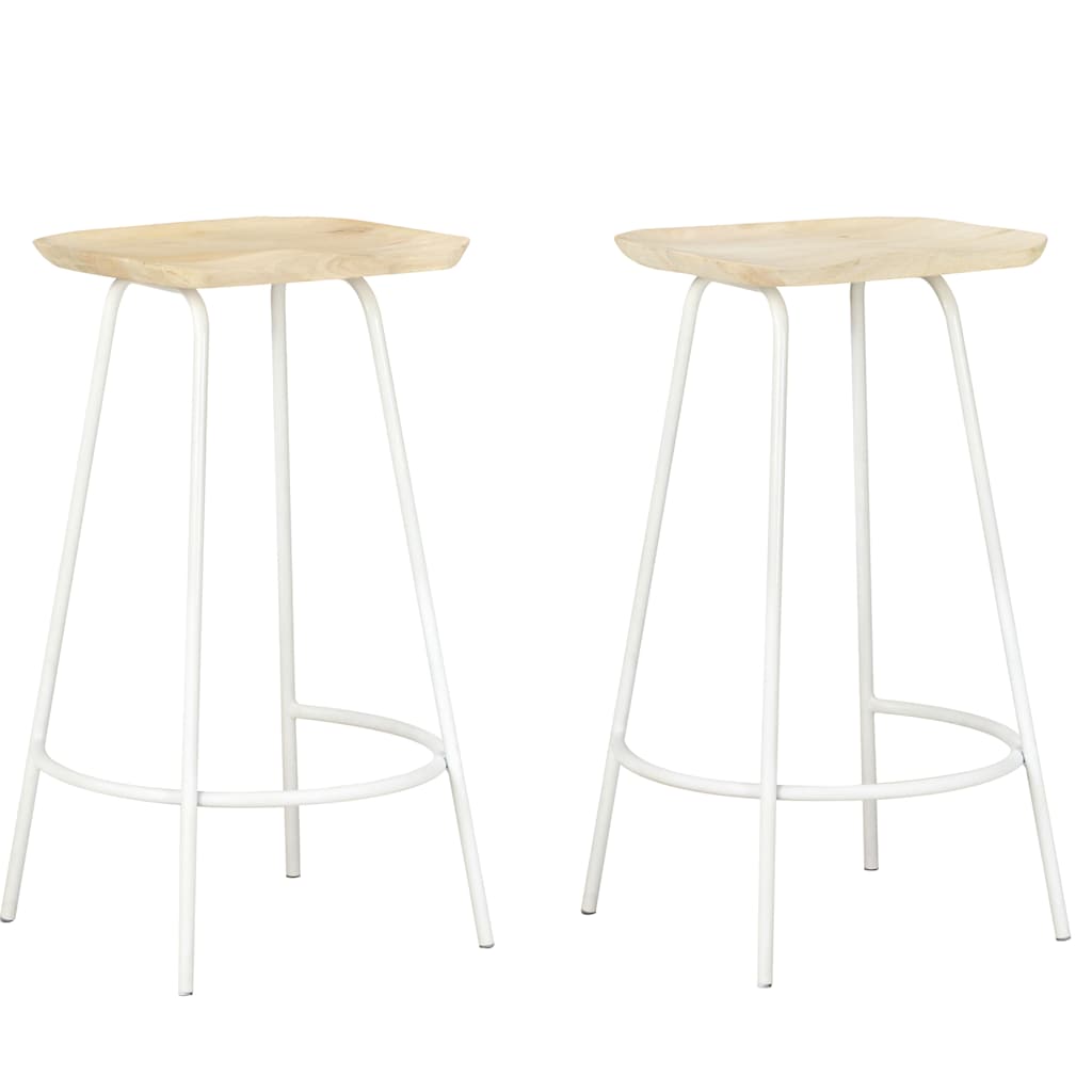 Bancos de bar 2 pcs madeira de mangueira maciça