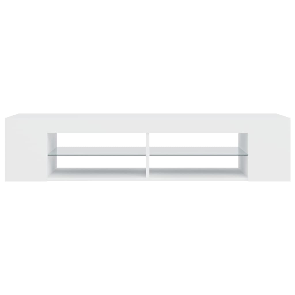 Móvel de TV com luzes LED 135x39x30 cm branco